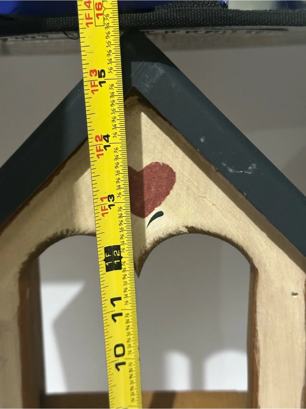 Wooden Heart & Tulip Shelf Wall Decor in Cream and Blue